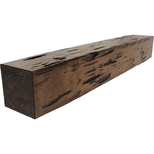 Pecky Cypress Faux Wood Fireplace Mantel, Premium Aged, 4